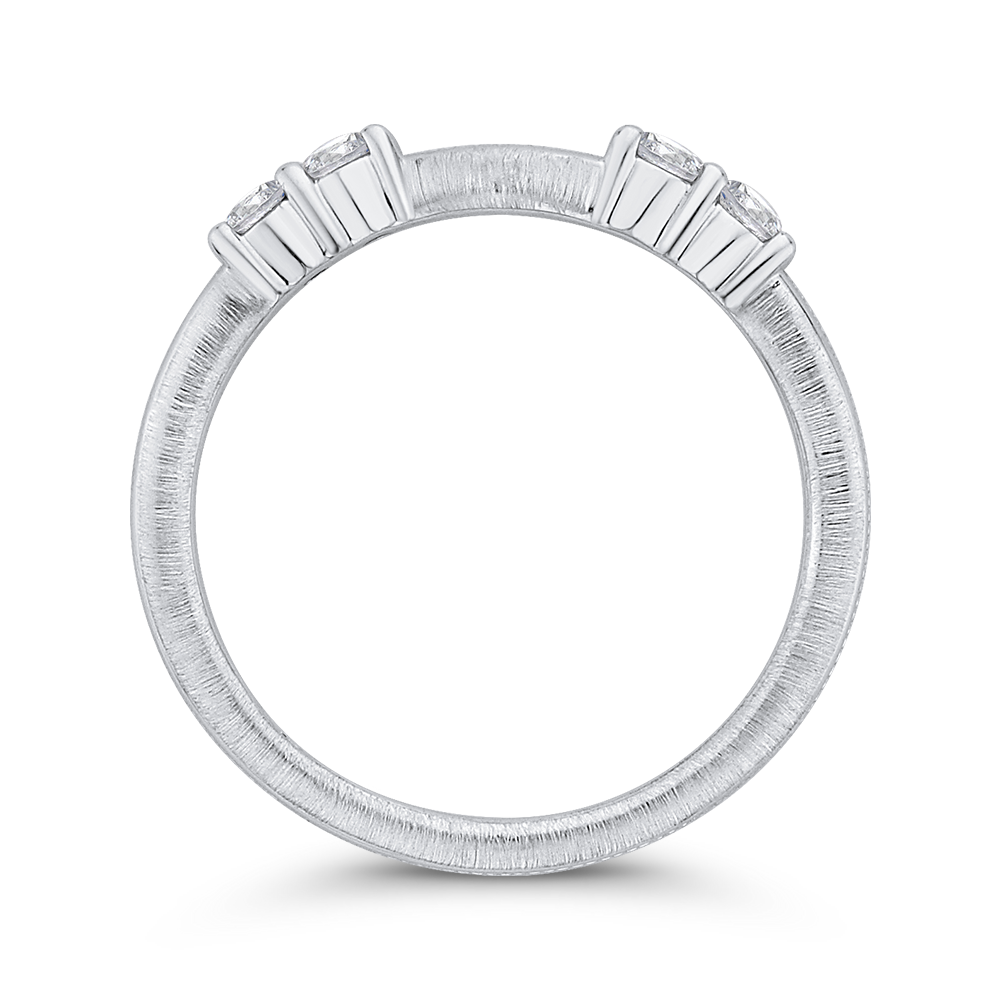 Round Diamond Wedding Band in 14K White Gold