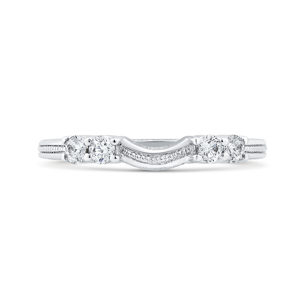 Round Diamond Wedding Band in 14K White Gold