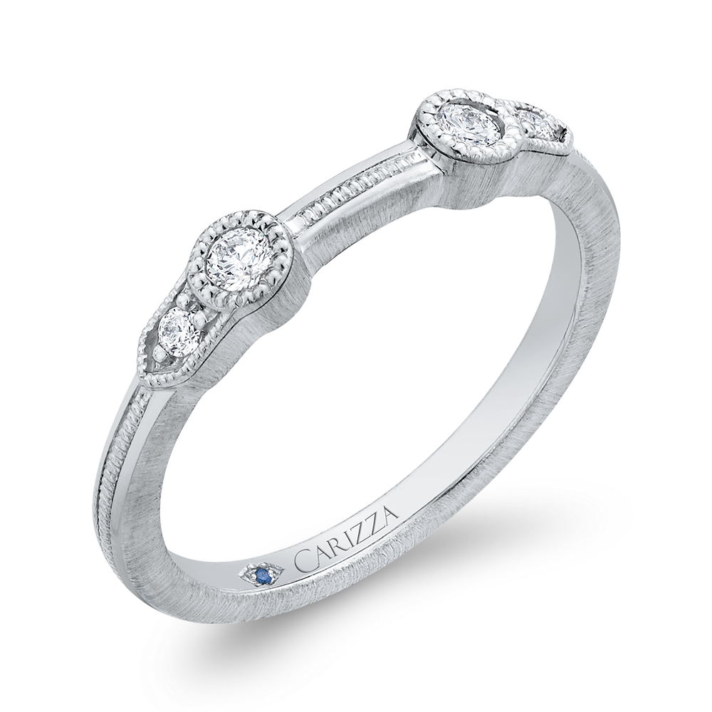 Round Diamond Wedding Band in 14K White Gold