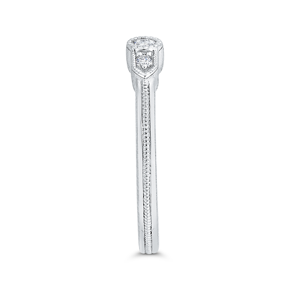 Round Diamond Wedding Band in 14K White Gold
