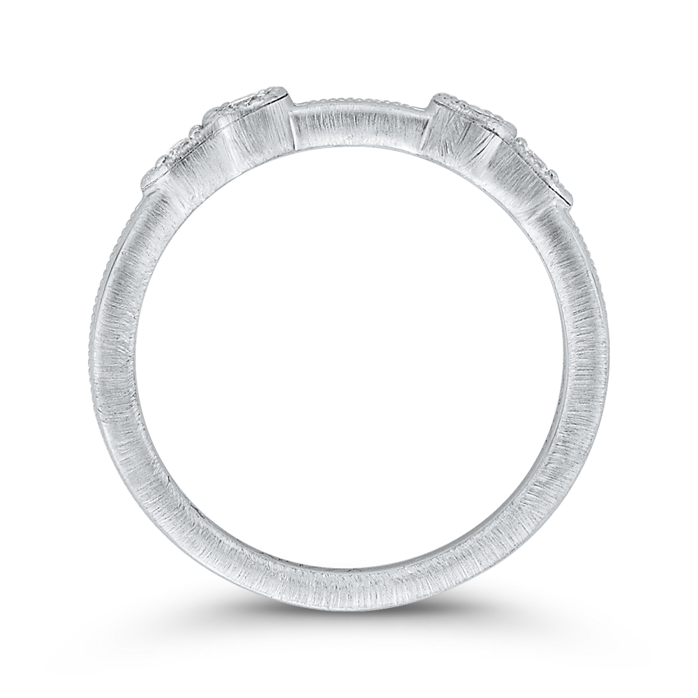 Round Diamond Wedding Band in 14K White Gold