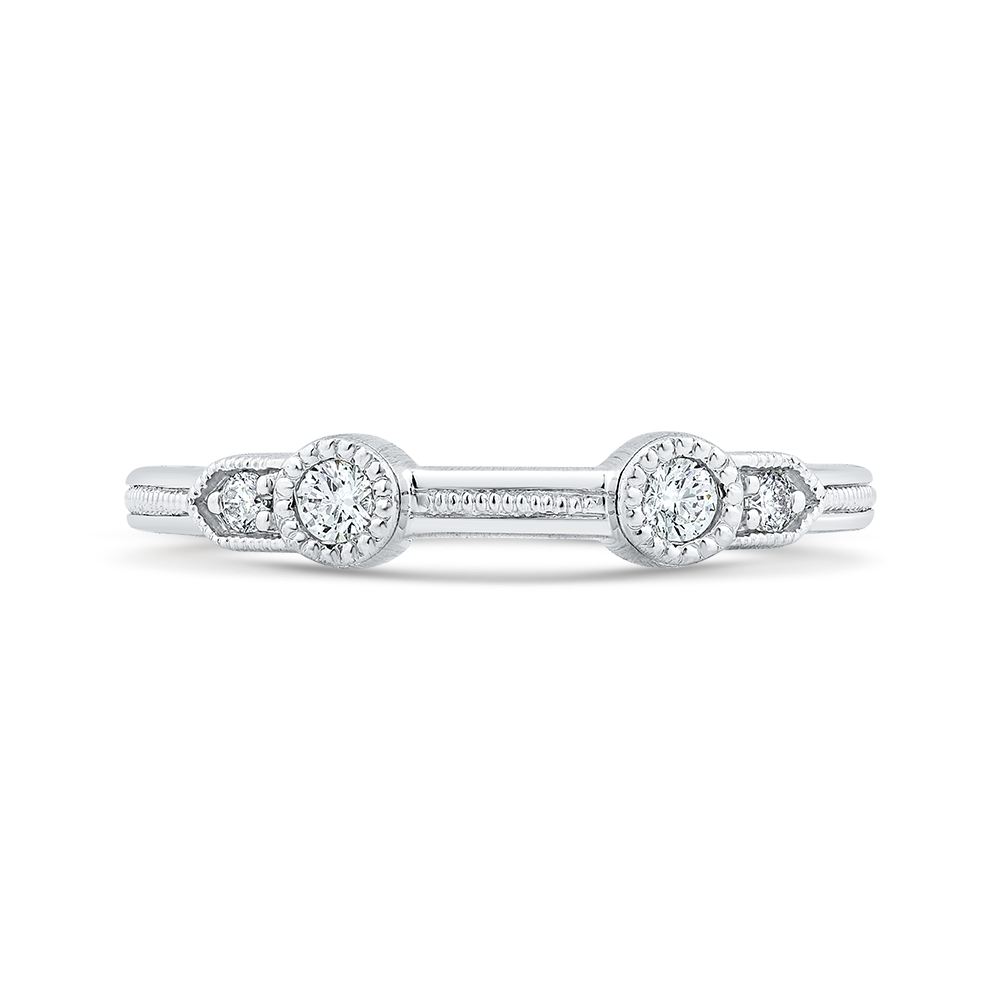 Round Diamond Wedding Band in 14K White Gold