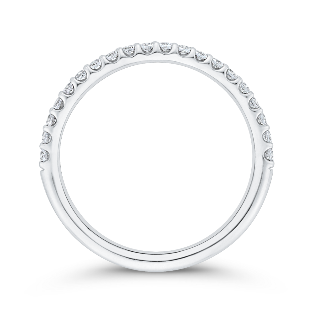 Half-Eternity Diamond Wedding Band in 14K White Gold