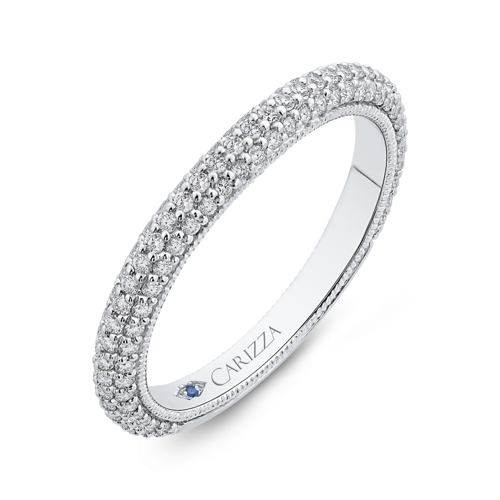 Round Diamond Wedding Band in 14K White Gold