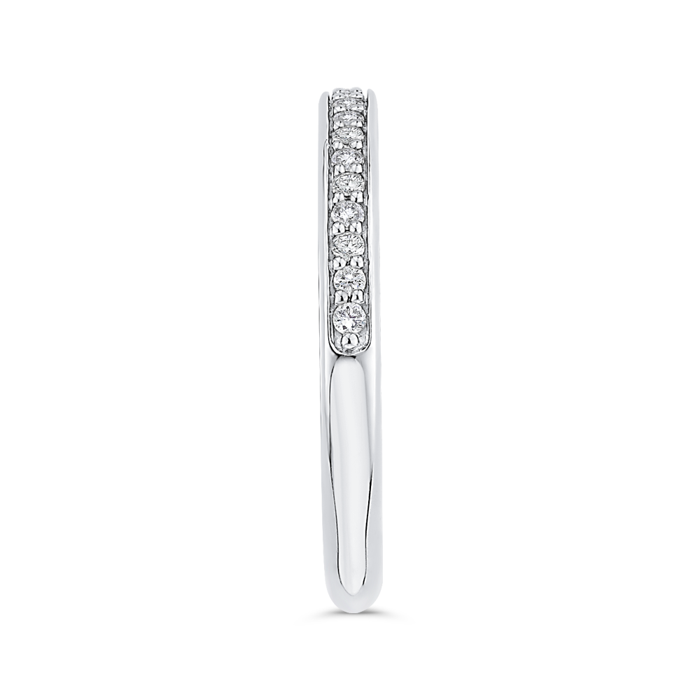 Round Diamond Half-Eternity Wedding Band in 14K Two Tone Gold