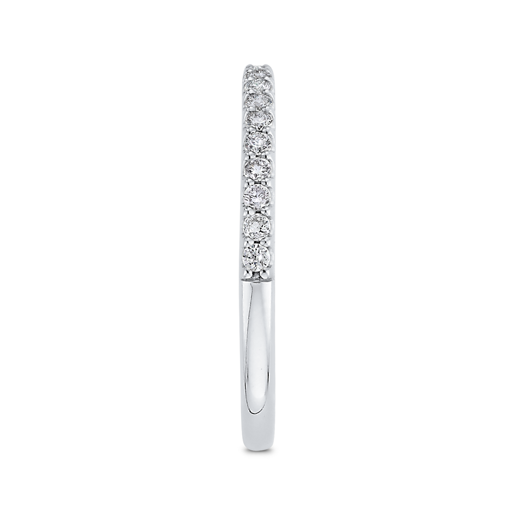 Round Half-Eternity Diamond Wedding Band in 14K White Gold