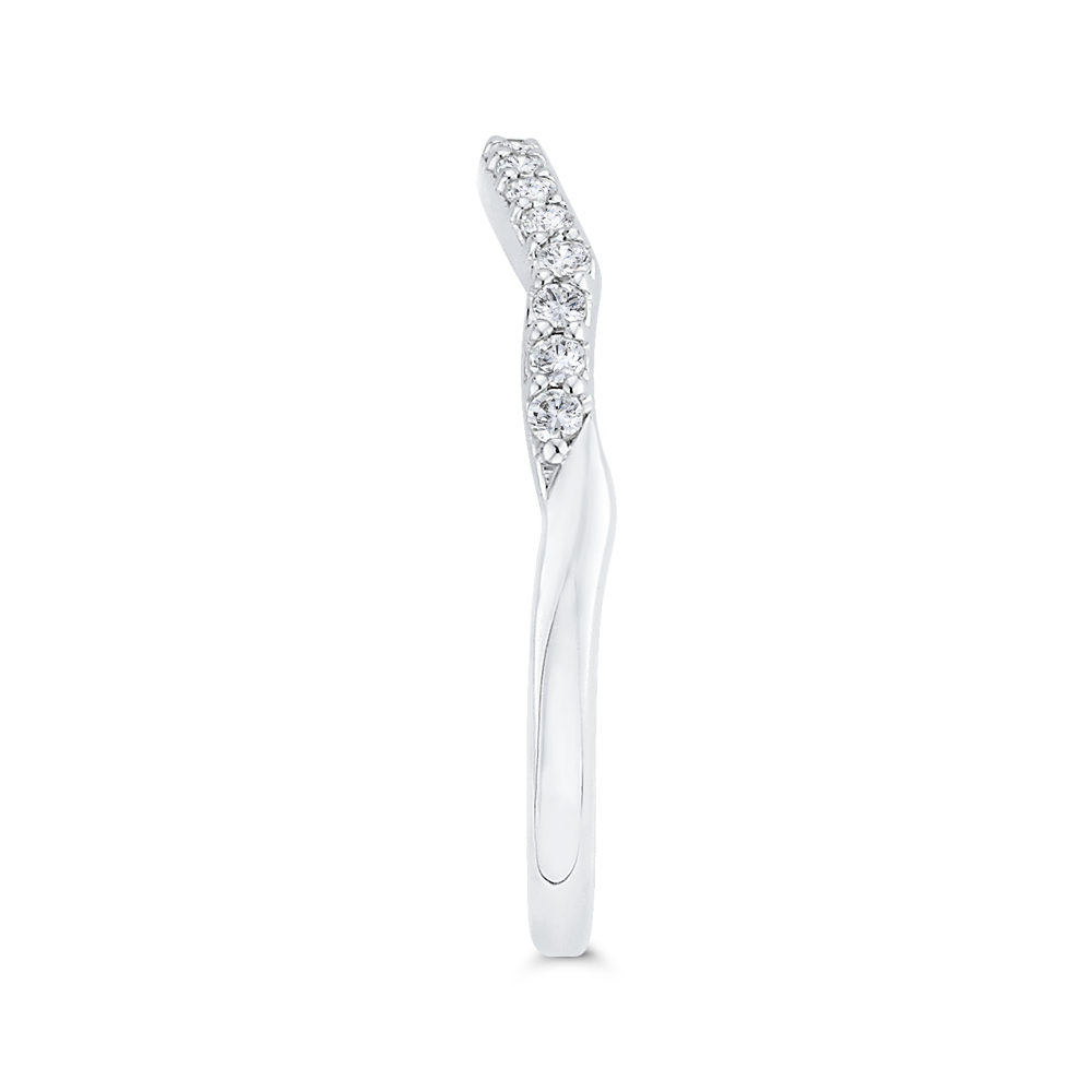 Round Diamond Half-Eternity Wedding Band in 14K White Gold