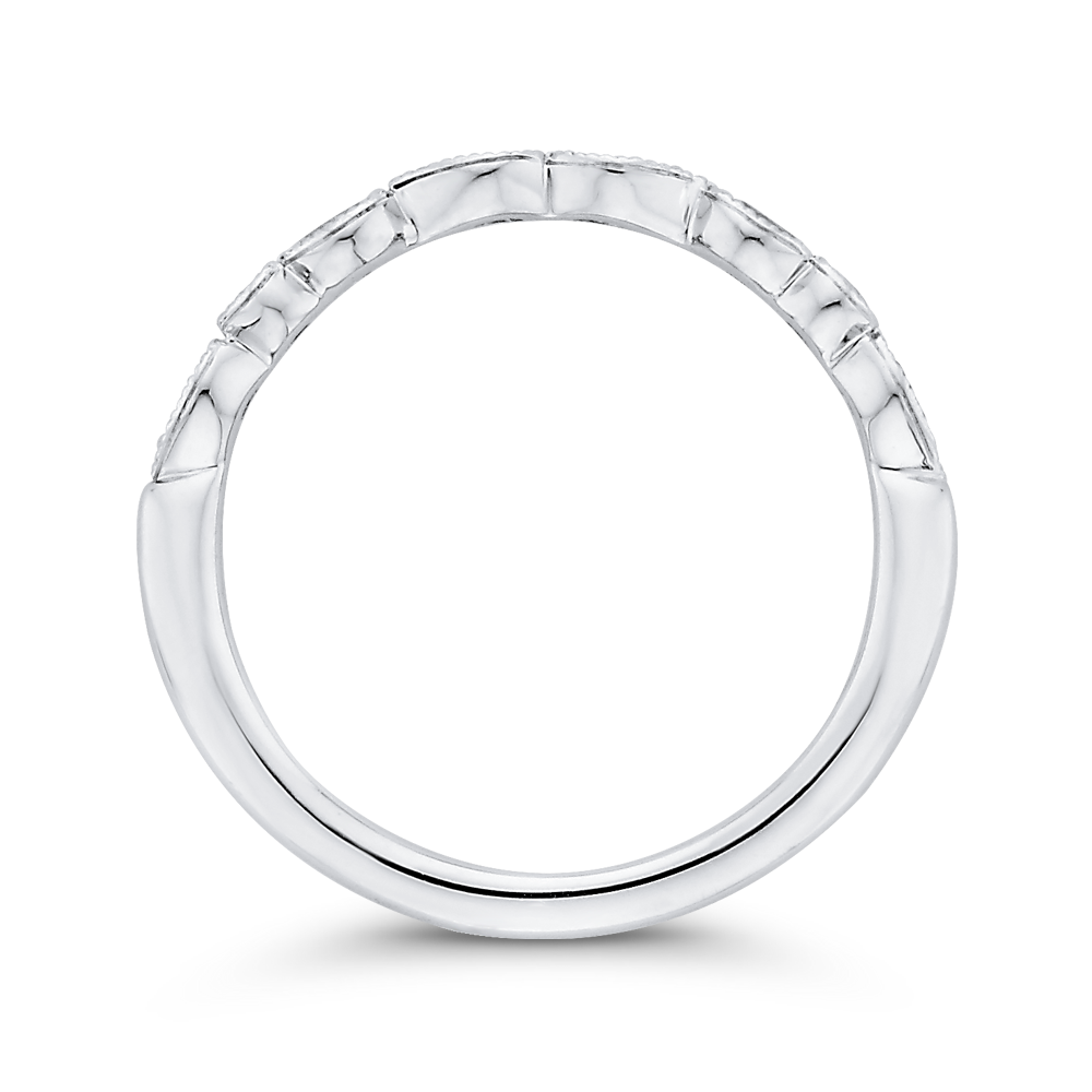 Pear Cut Diamond Wedding Band in 14K White Gold