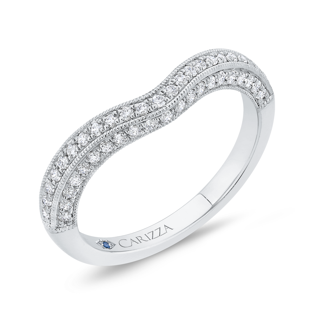 Round Half-Eternity Diamond Wedding Band in 14K White Gold