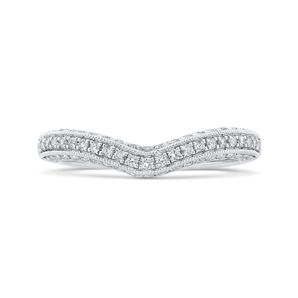 Round Half-Eternity Diamond Wedding Band in 14K White Gold
