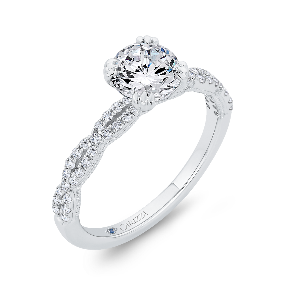 Diamond Engagement Ring in 14K White Gold (Semi-Mount)