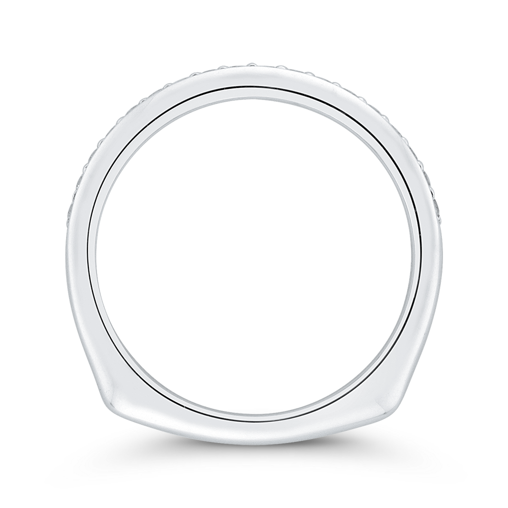 Euro Shank Round Diamond Wedding Band in 14K White Gold