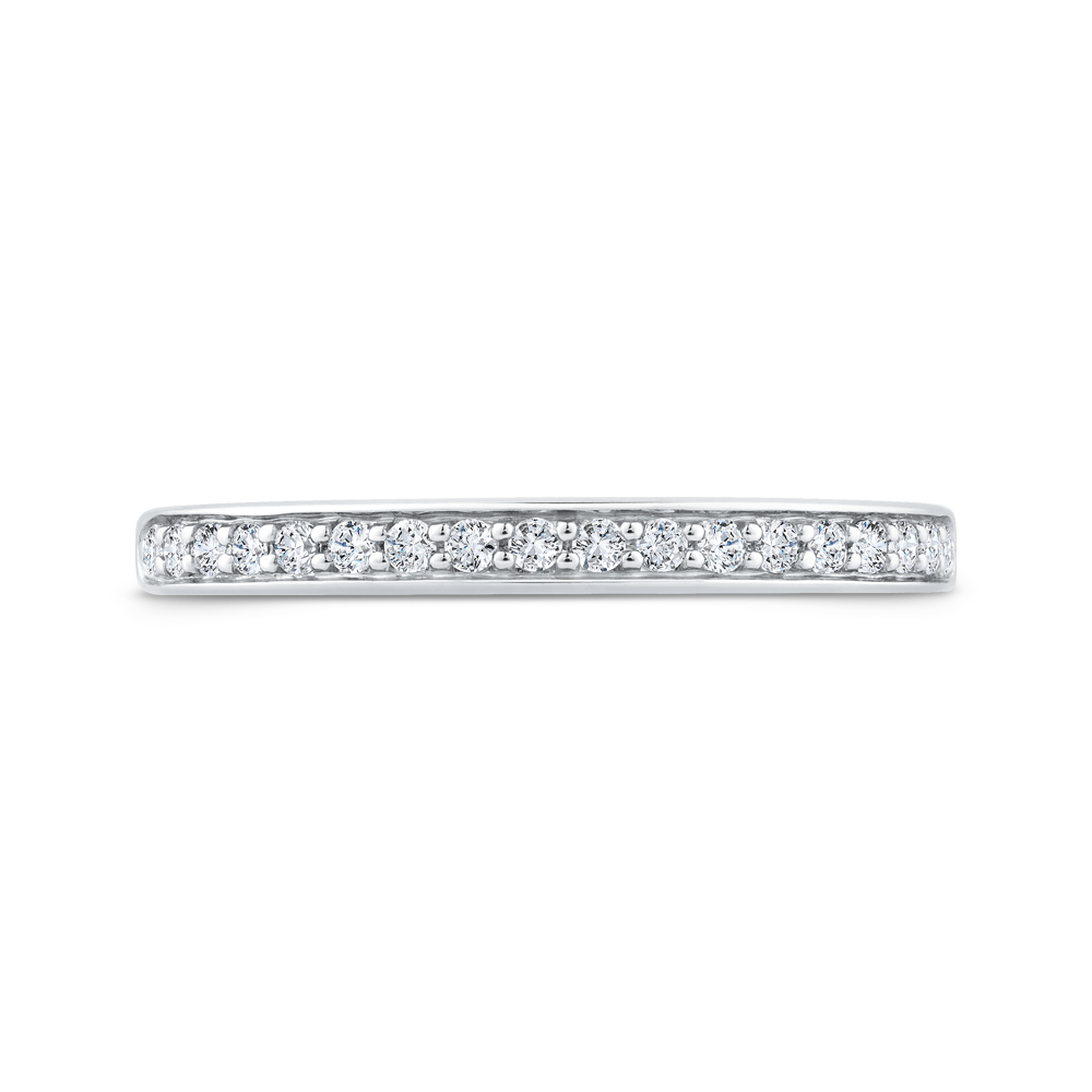 Euro Shank Round Diamond Wedding Band in 14K White Gold