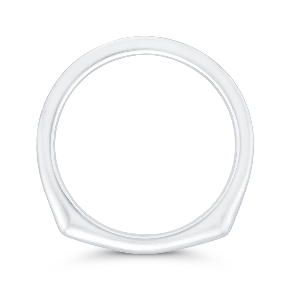 Euro Shank Round Diamond Wedding Band in 14K White Gold