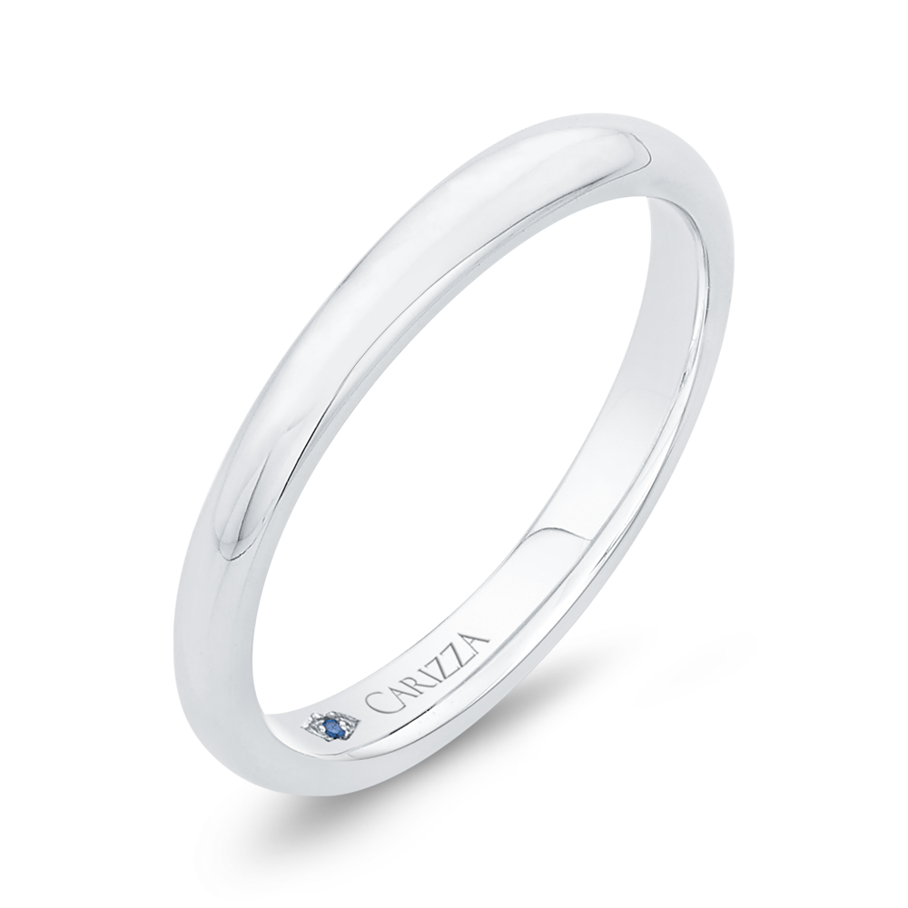 Plain Wedding Band in 14K White Gold