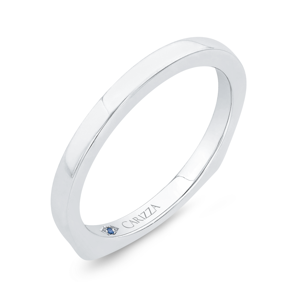 Plain Wedding Band in 14K White Gold