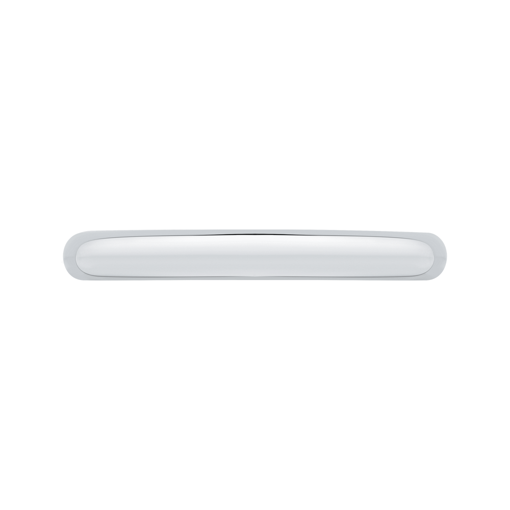 Plain Wedding Band with Milgrain 14K White Gold
