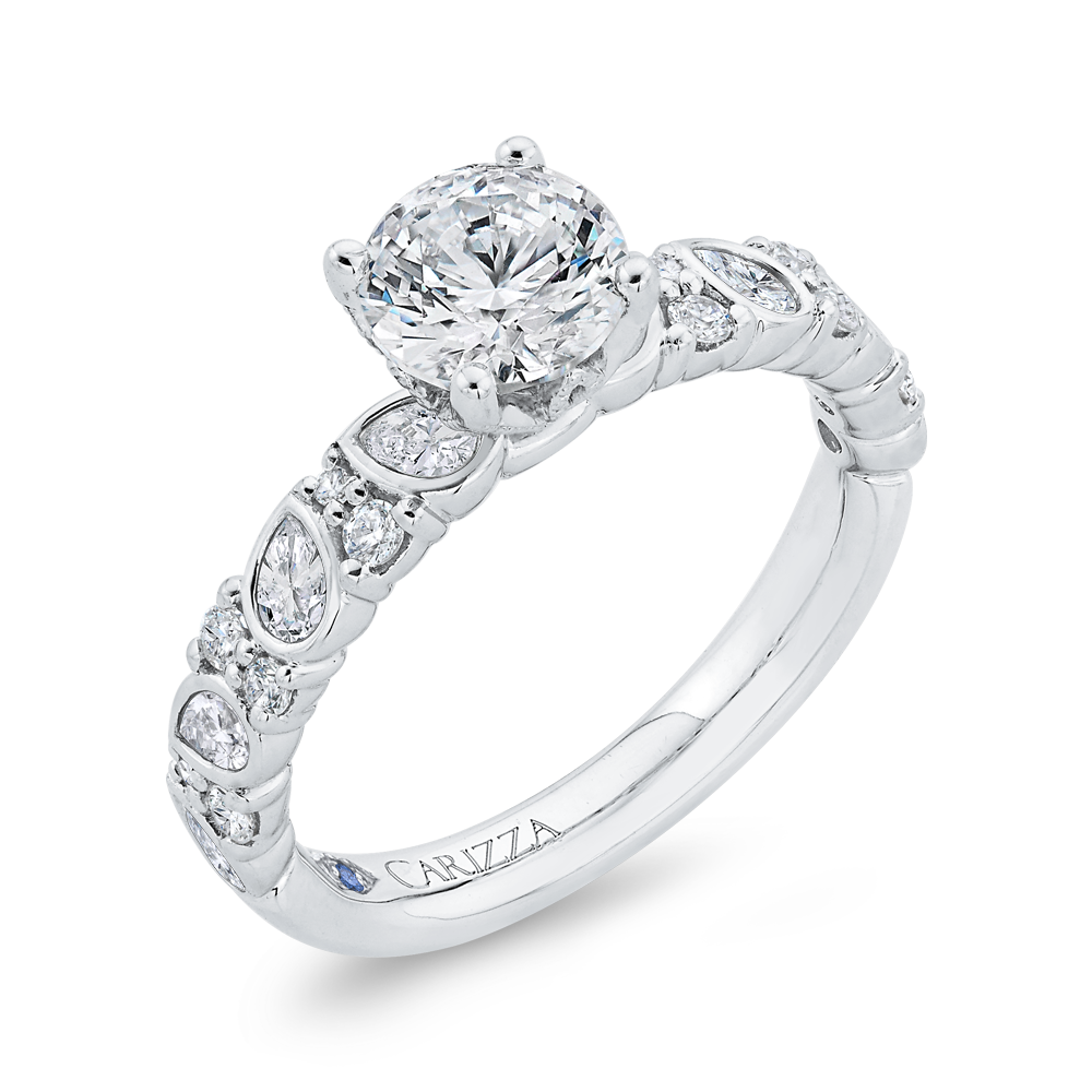 Diamond Engagement Ring in 14K White Gold (Semi-Mount)