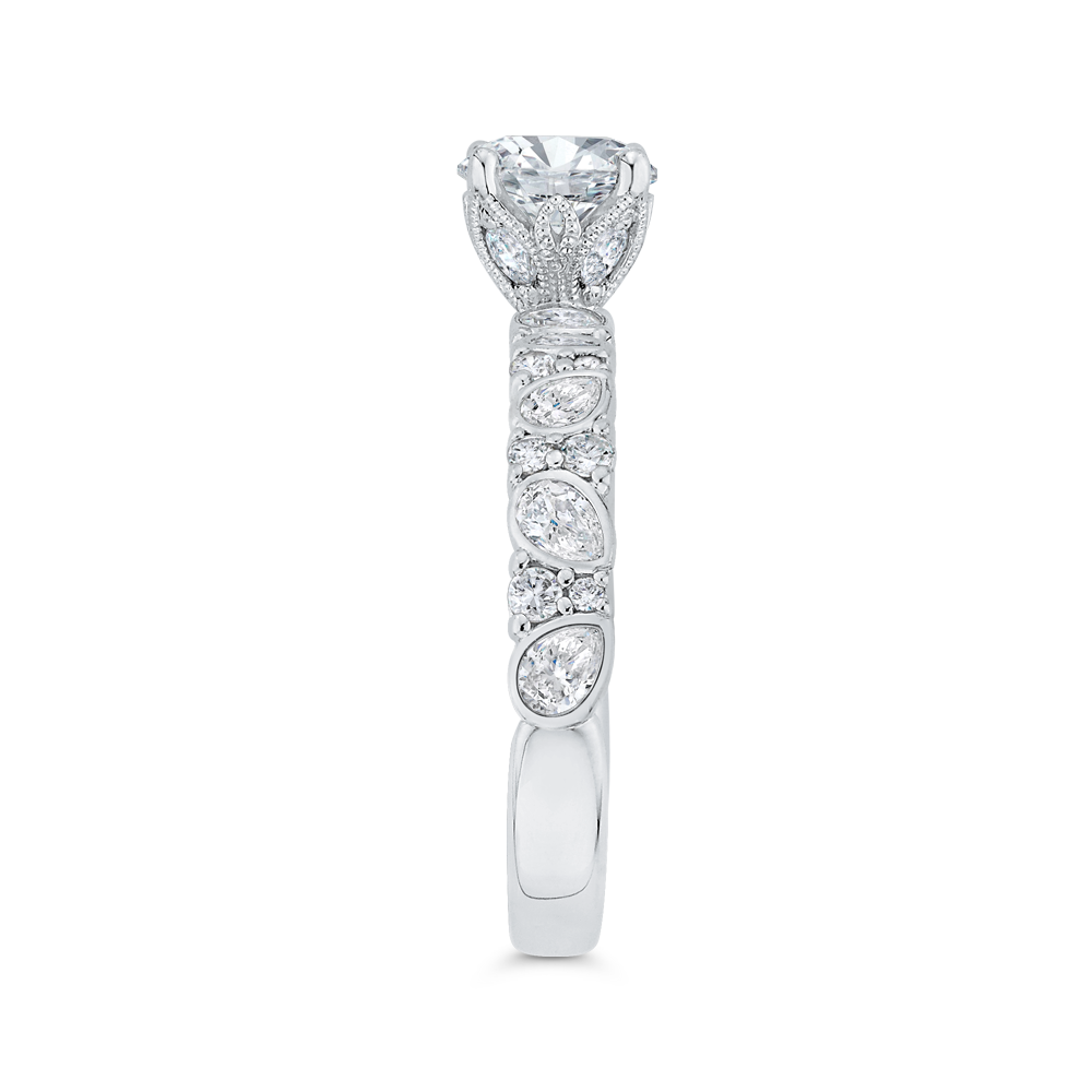 Diamond Engagement Ring in 14K White Gold (Semi-Mount)