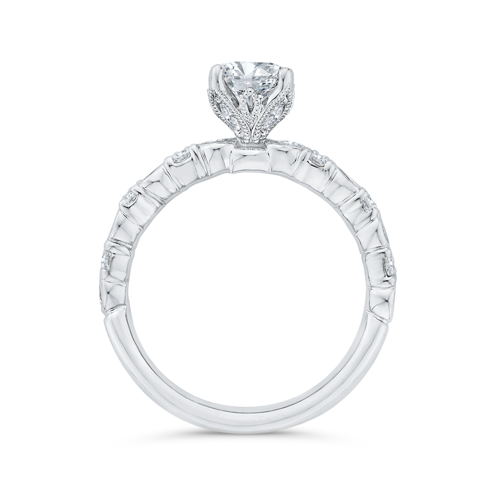 Diamond Engagement Ring in 14K White Gold (Semi-Mount)