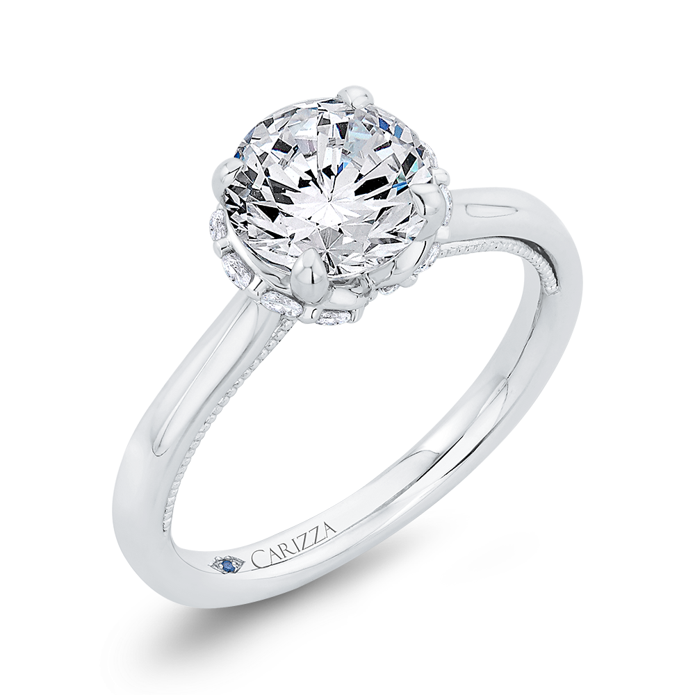 Diamond Engagement Ring in 14K White Gold (Semi-Mount)