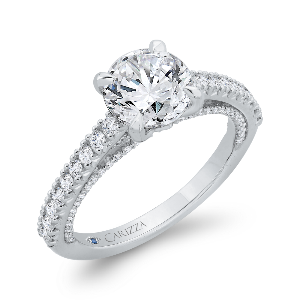 Diamond Solitaire Plus Engagement Ring in 14K White Gold (Semi-Mount)