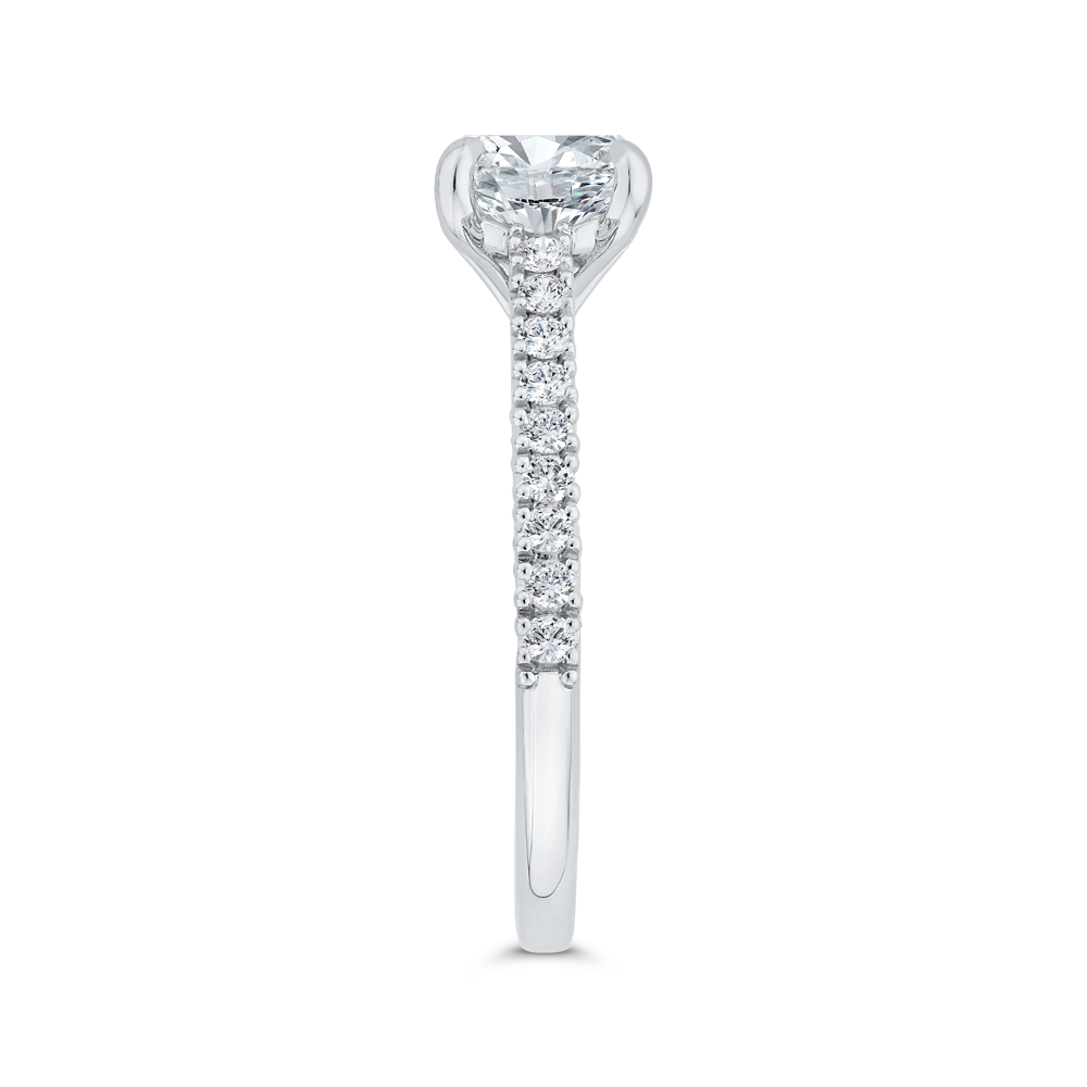 Diamond Solitaire Plus Engagement Ring in 14K White Gold (Semi-Mount)