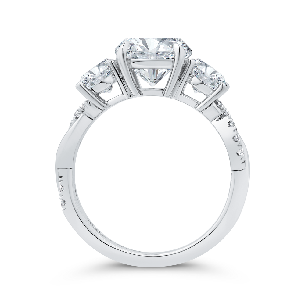 14K White Gold Diamond Engagement Ring (Semi-Mount)