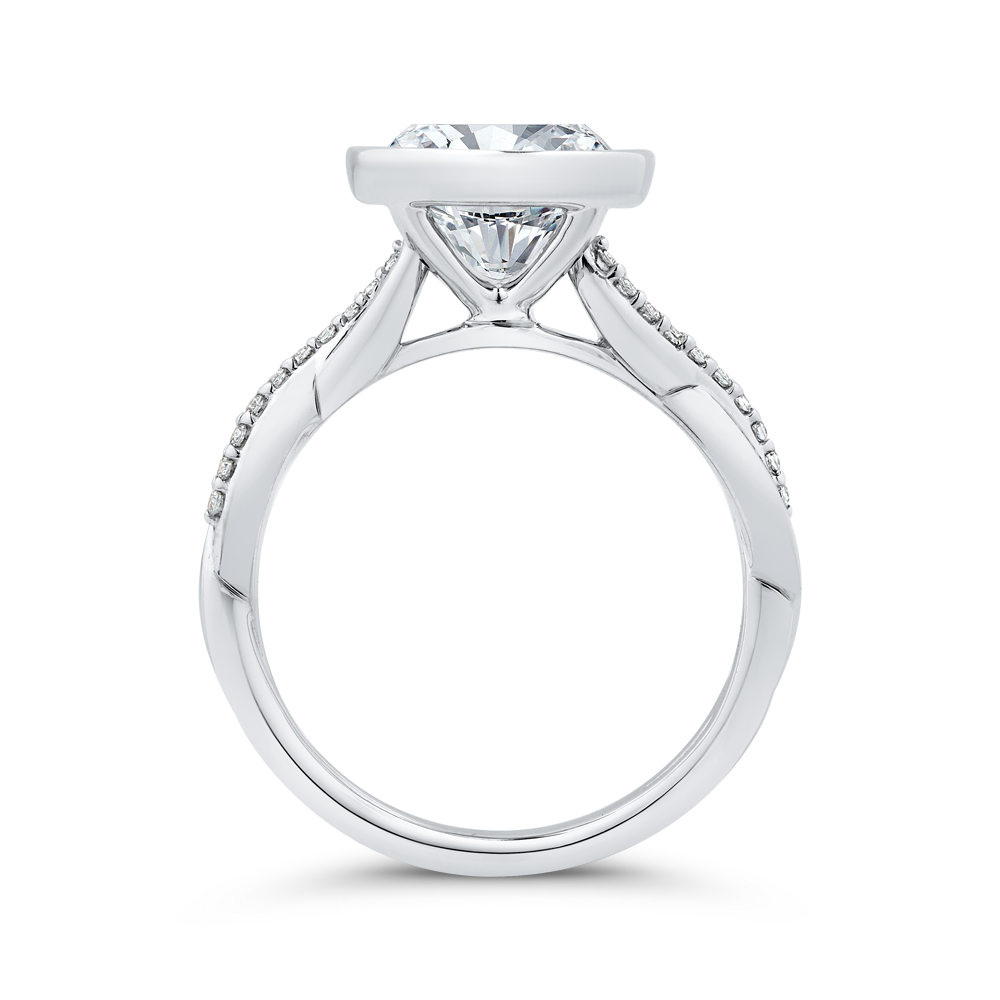 14K White Gold Diamond Engagement Ring (Semi-Mount)