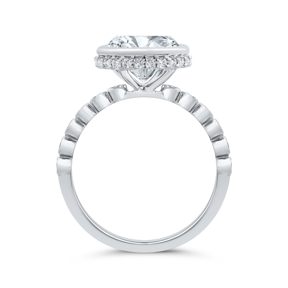 14K White Gold Diamond Engagement Ring (Semi-Mount)