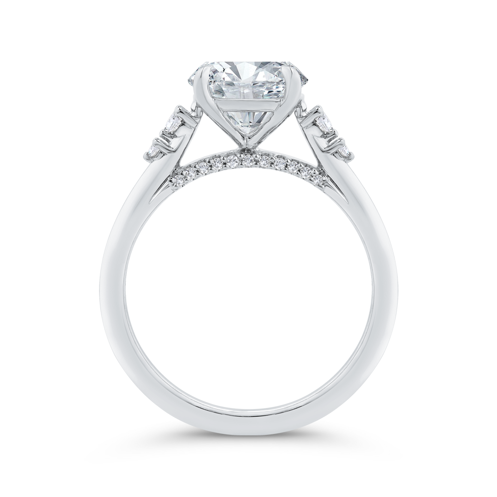 14K White Gold Diamond Engagement Ring (Semi-Mount)
