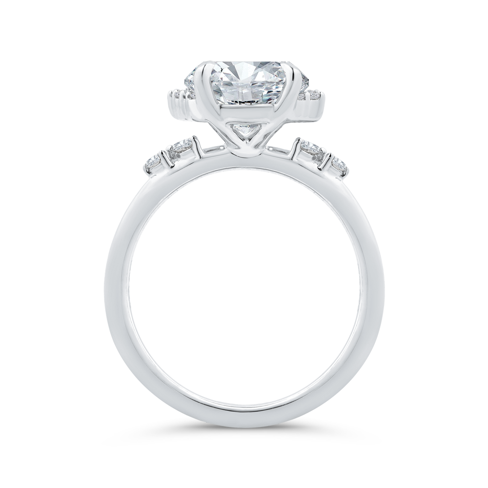 14K White Gold Diamond Engagement Ring (Semi-Mount)