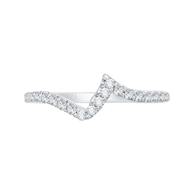 Round Diamond Half-Eternity Wedding Band in 14K White Gold