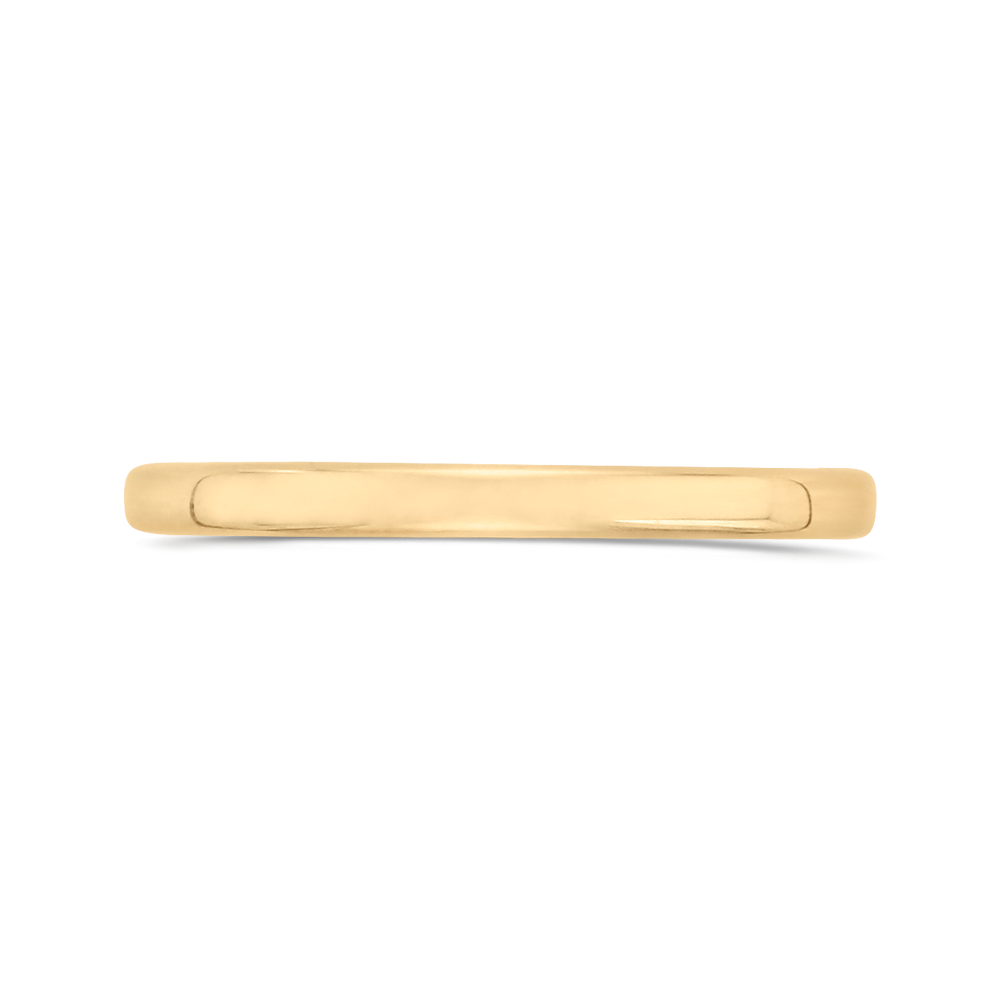 Plain Wedding Band in 14K Two Tone Gold