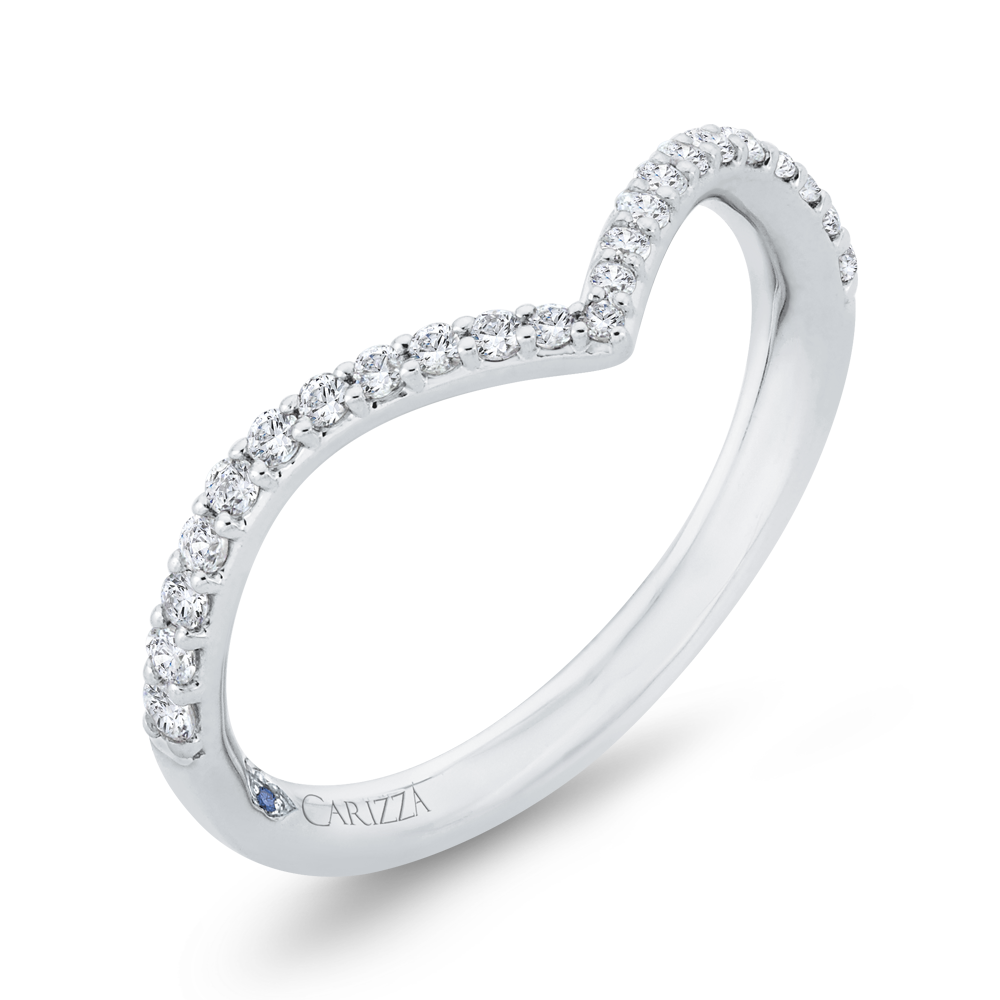 Half Run Diamond Wedding Band in 14K White Gold