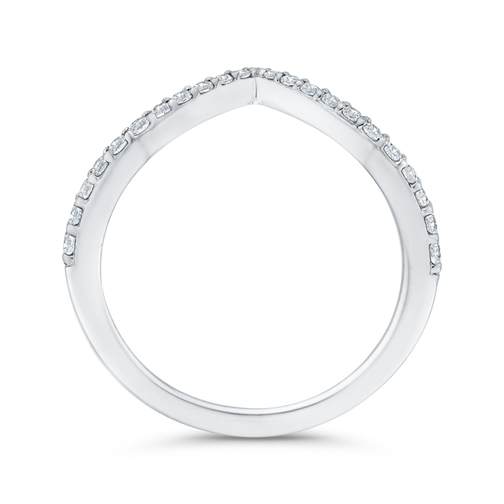 Half Run Diamond Wedding Band in 14K White Gold