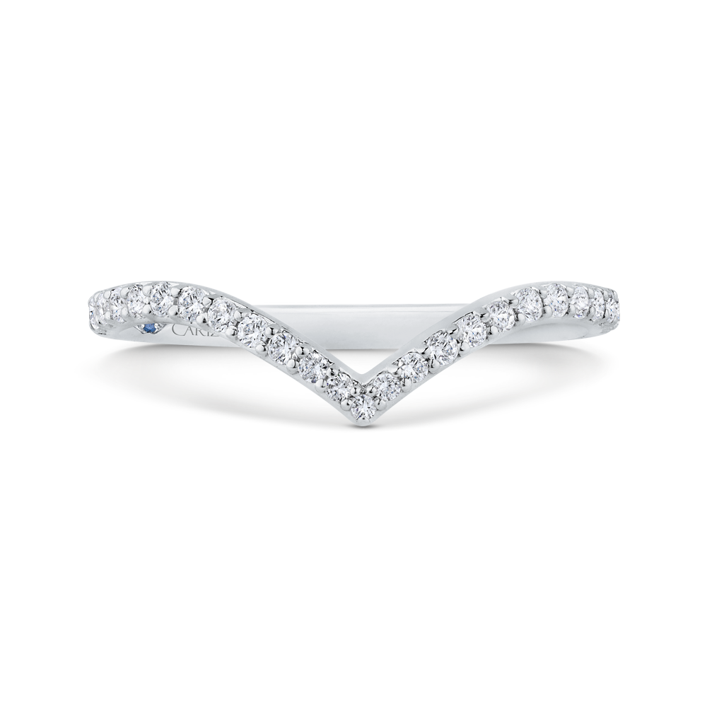Half Run Diamond Wedding Band in 14K White Gold