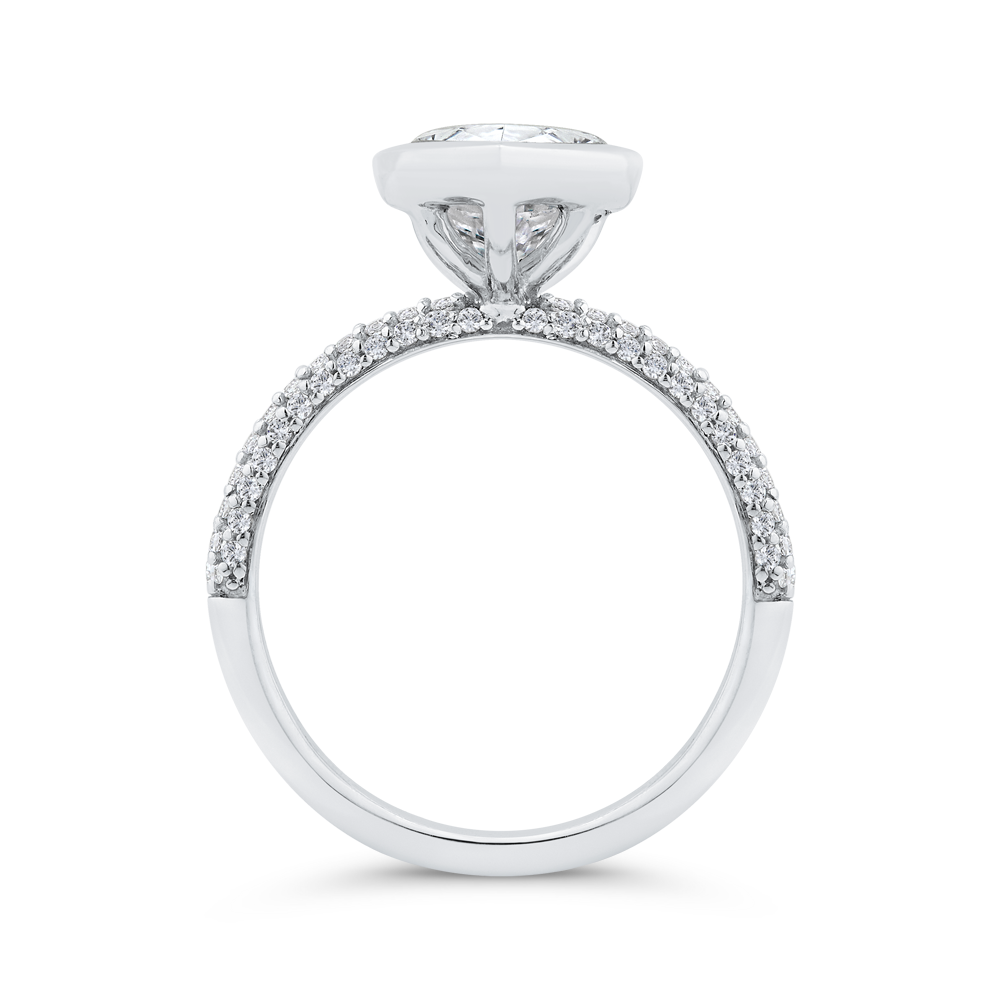 14K White Gold Diamond Engagement Ring (Semi-Mount)