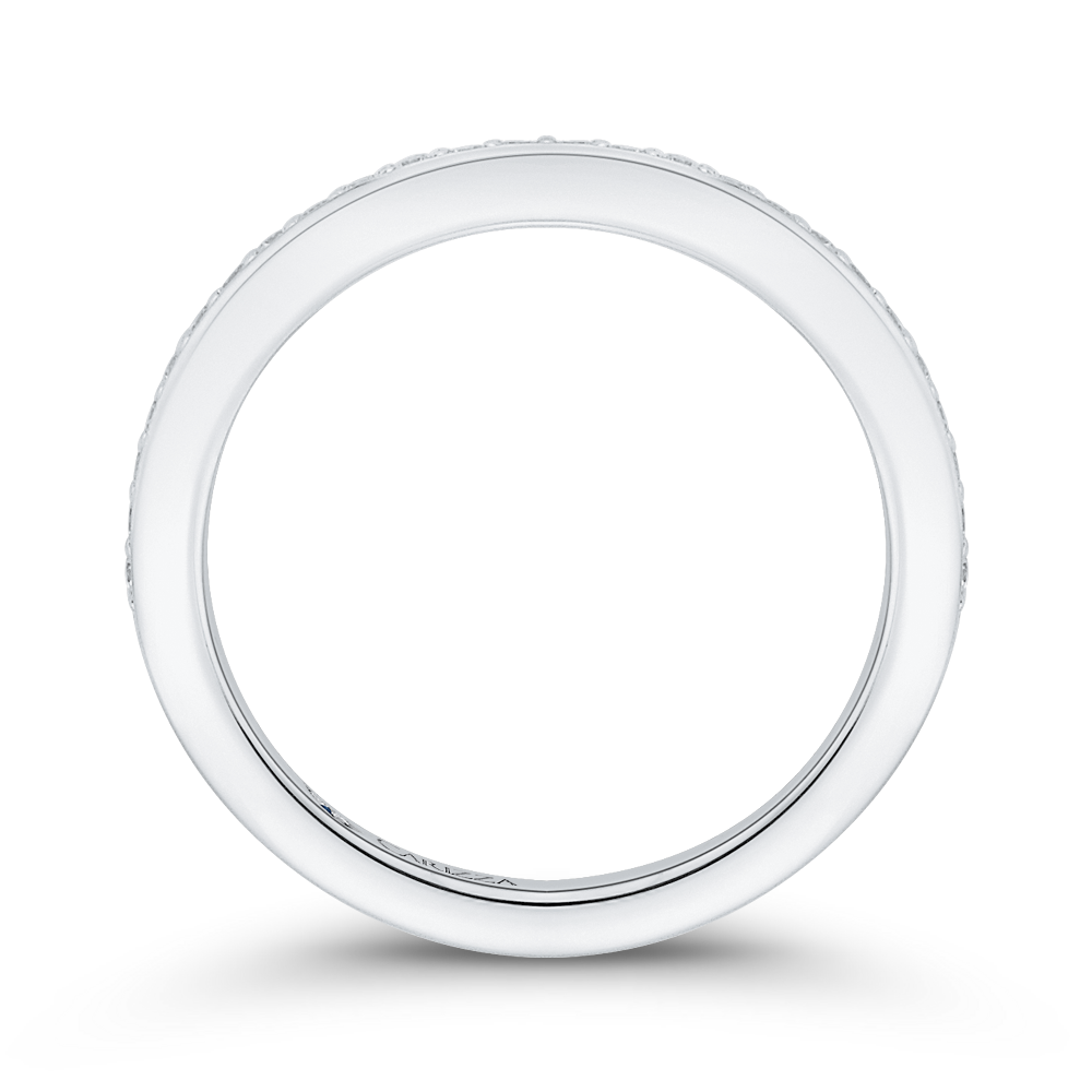 Round Diamond Half-Eternity Wedding Band in 14K White Gold