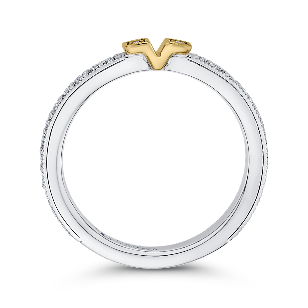 Round Diamond Wedding Band In 14K Two Tone-Gold in 14K Two Tone Gold
