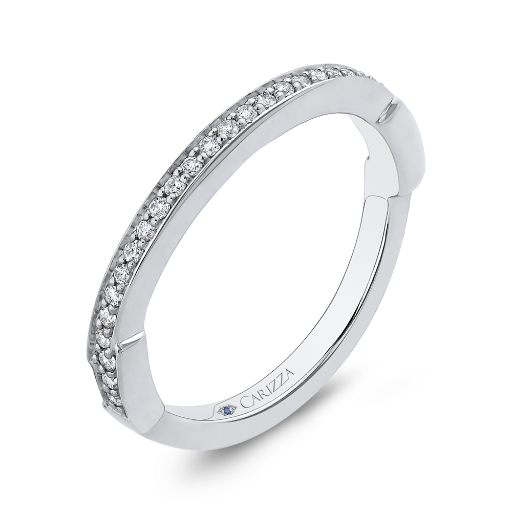 Round Diamond Wedding Band in 14K White Gold