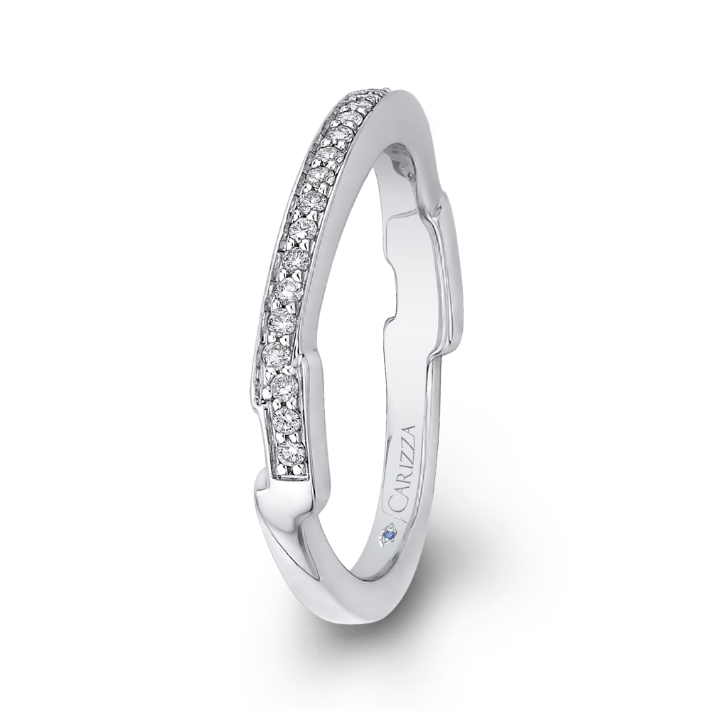 Round Diamond Wedding Band in 14K White Gold