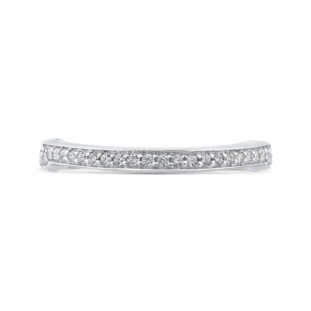 Round Diamond Wedding Band in 14K White Gold
