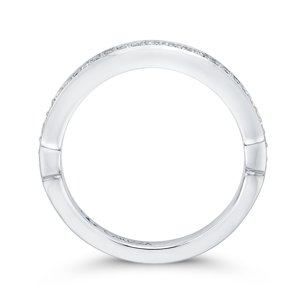 Round Diamond Wedding Band in 14K White Gold