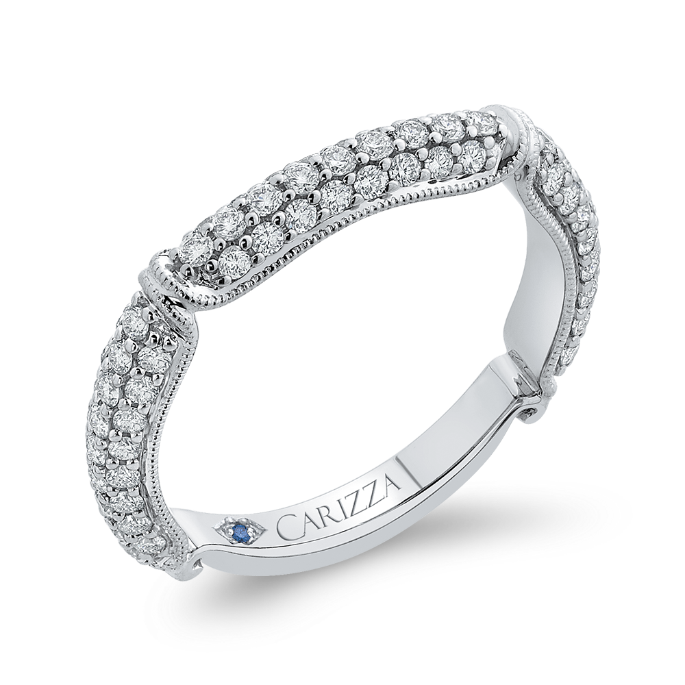 Round Diamond Wedding Band in 14K White Gold