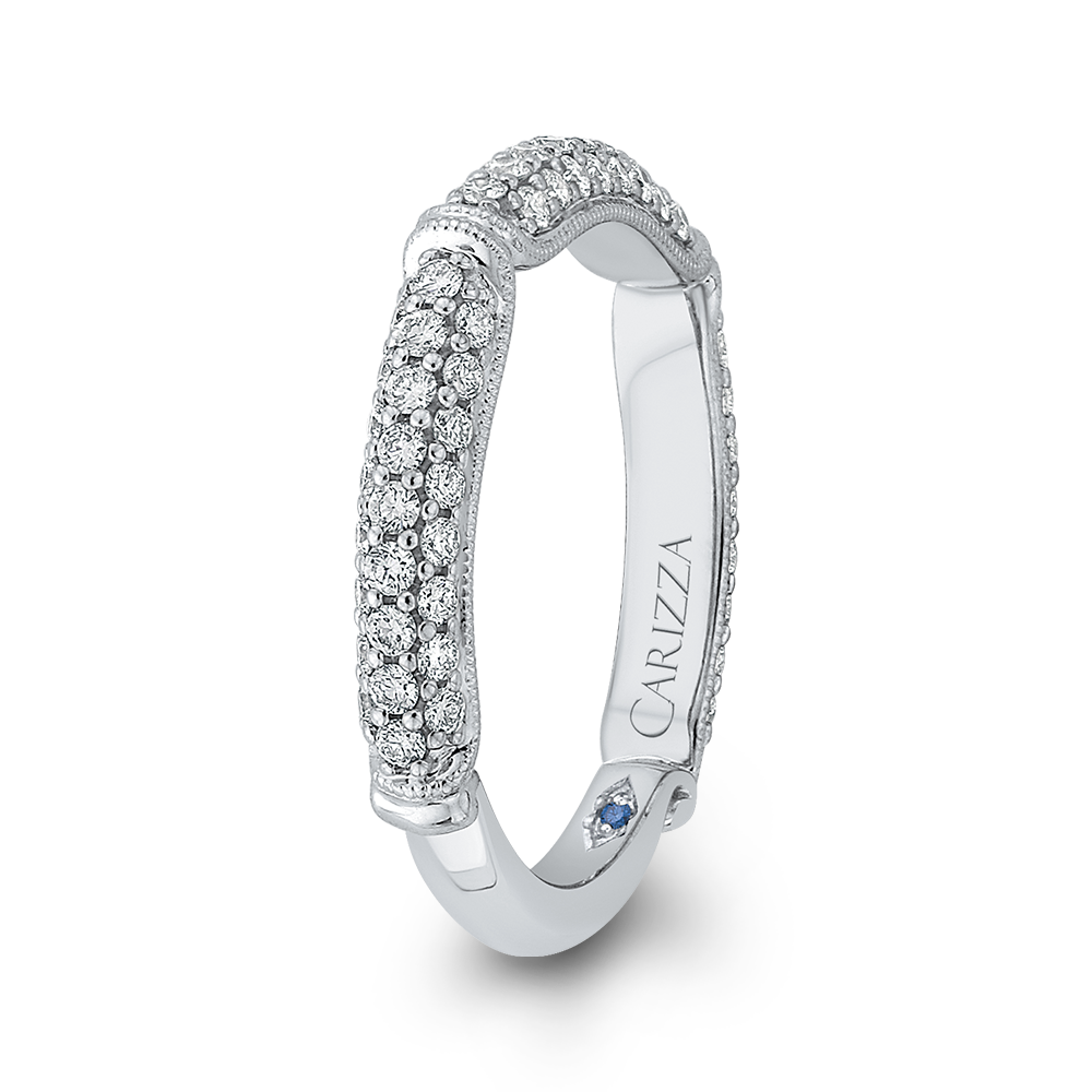 Round Diamond Wedding Band in 14K White Gold