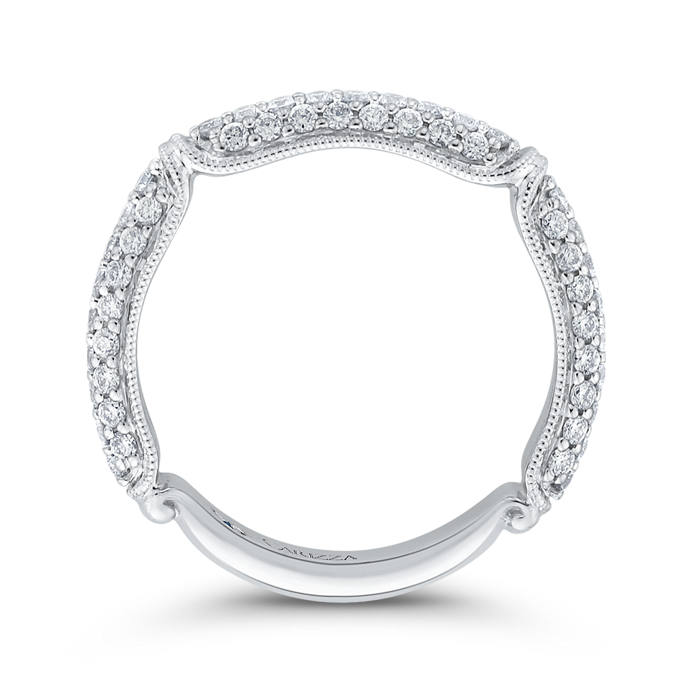Round Diamond Wedding Band in 14K White Gold
