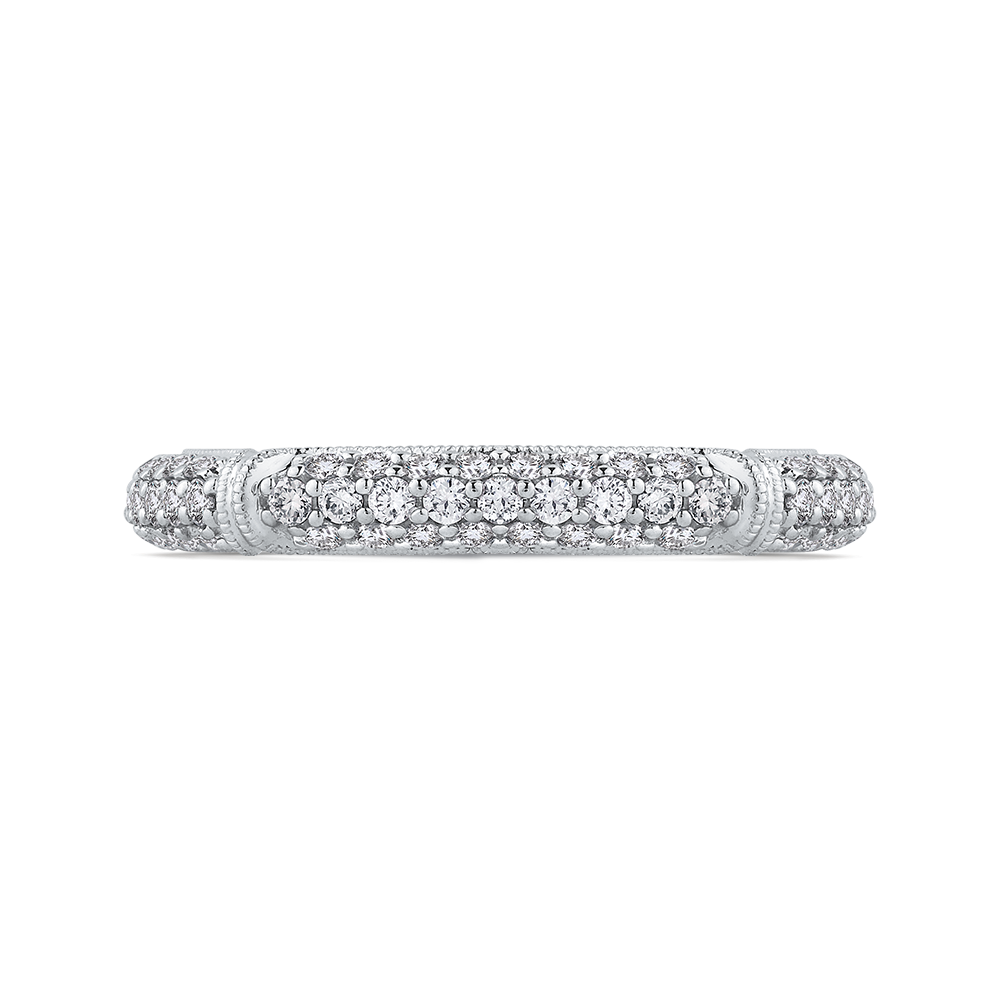 Round Diamond Wedding Band in 14K White Gold