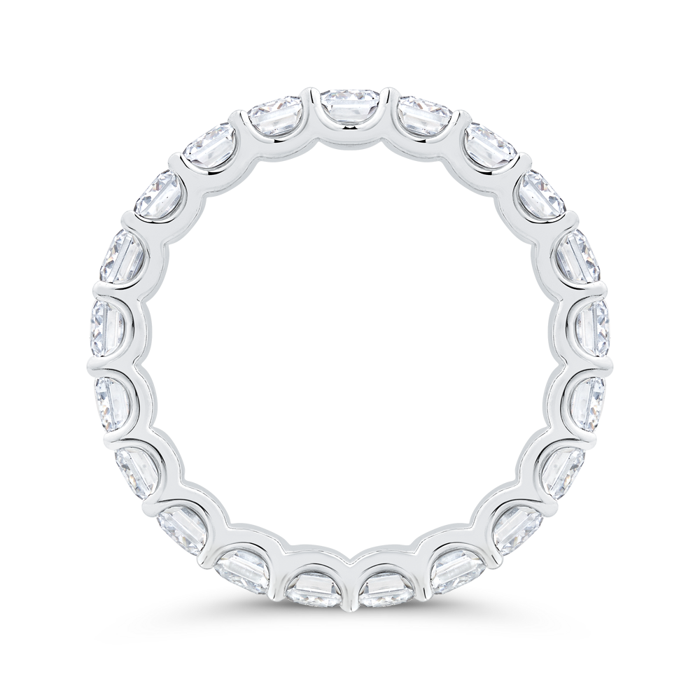 14K White Gold with Emerald Diamond Eternity Ring