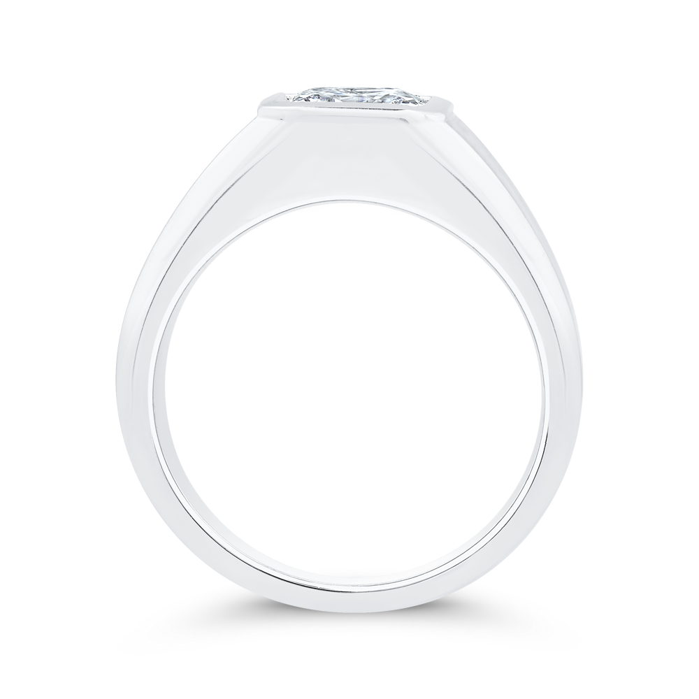 14K White Gold Men's Band
